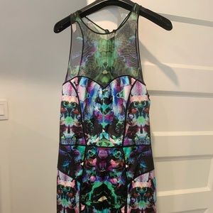 Milly cocktail dress with mesh top